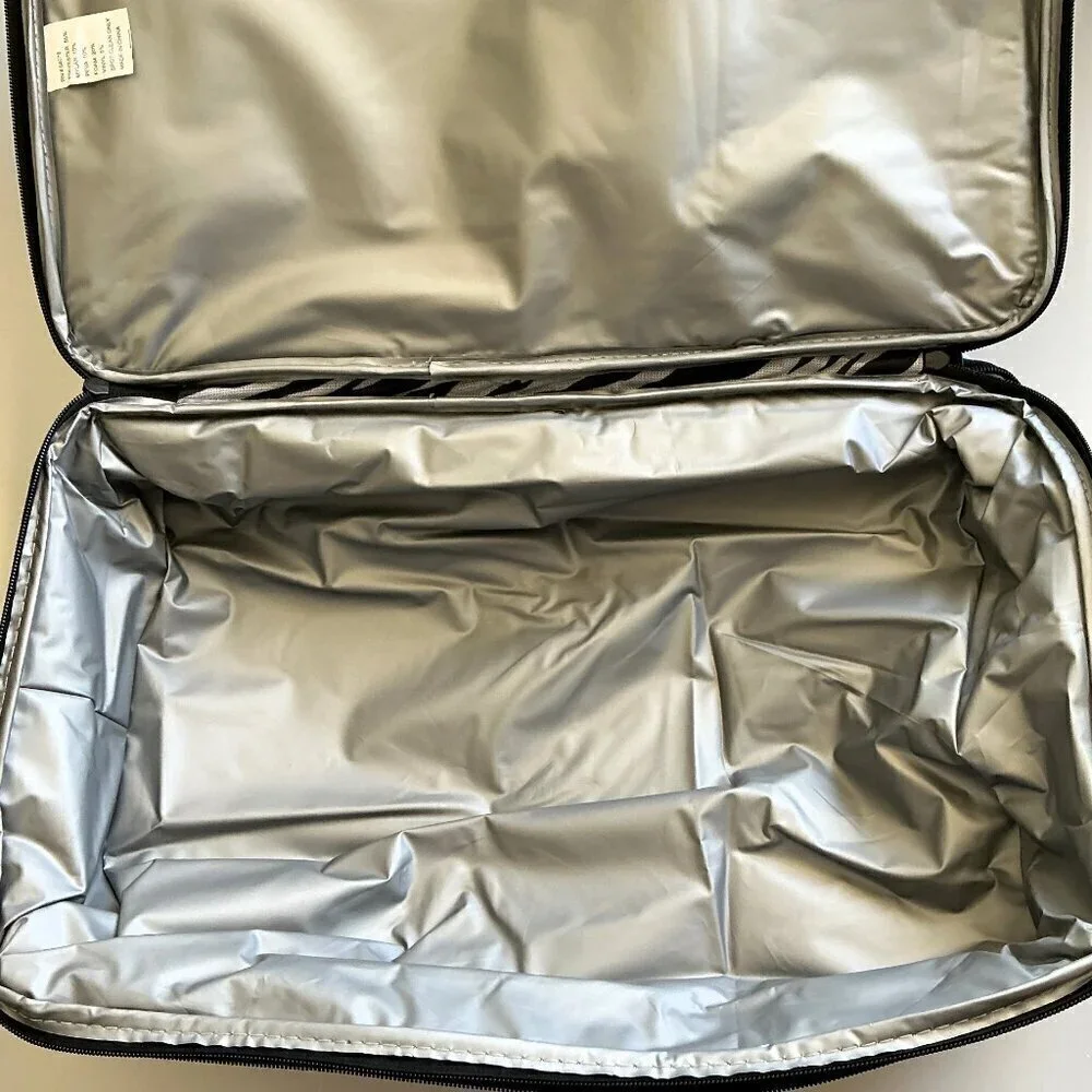 DOUBLE DECKER INSULATED FOOD AND BEVERAGE CARRY BAG ZEBRA PRINT PICNIC, TAILGATE